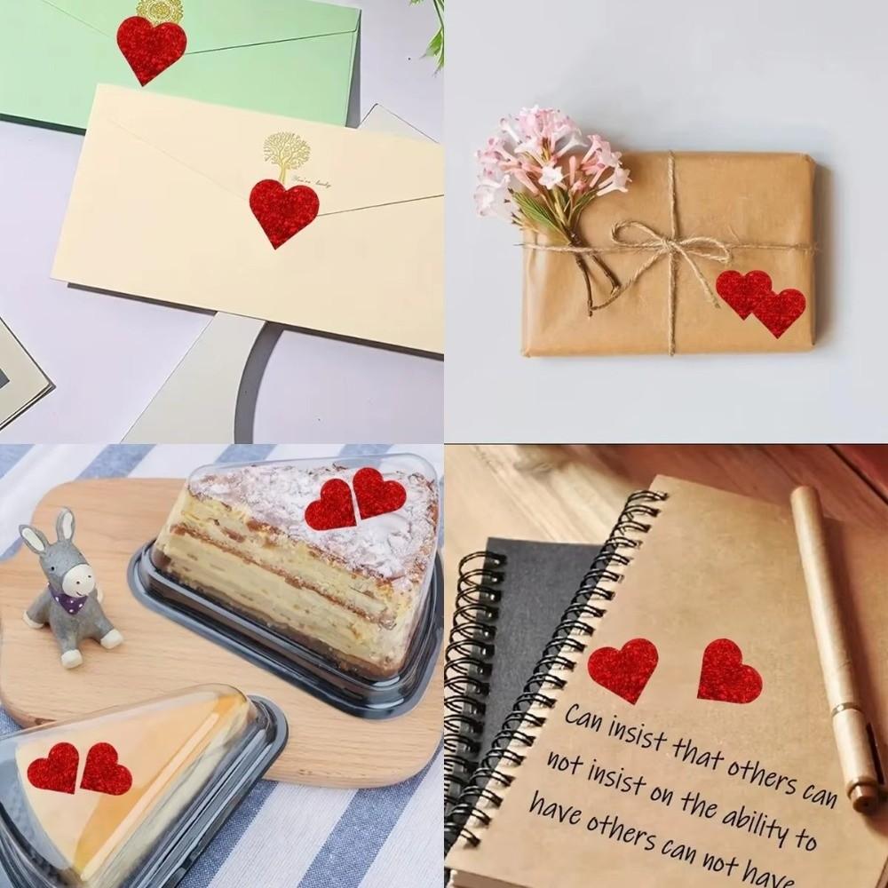 New Heart Shaped Love Heart Stickers Paper 2.5cm Stickers Roll Self Adhesive Cute Gift Sealing Happy Valentine's Day