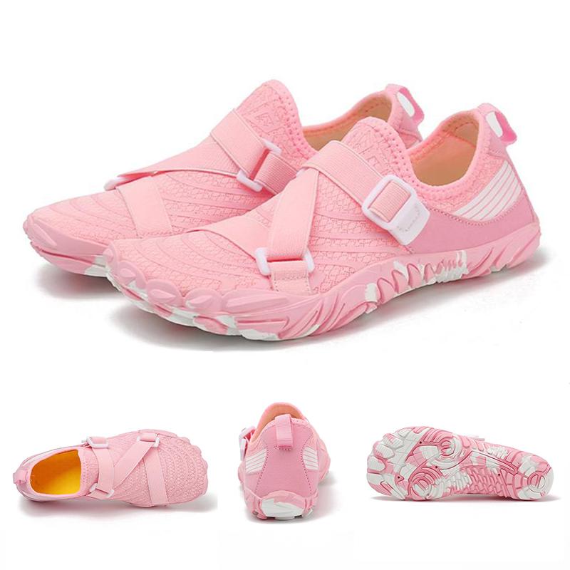 

Мужская дышащая обувь для воды, женские нескользящие уличные забродные кроссовки унисекс, быстросохнущая обувь для морской воды для плавания, серфинга 42 розовый