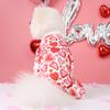 Dog Pajamas with Sweet Pink Wavy Line Hearts Printed Pup Dog Clothes for Small Dogs Girl Boy ,Everyday dog pajamas Dogs Jumpsui