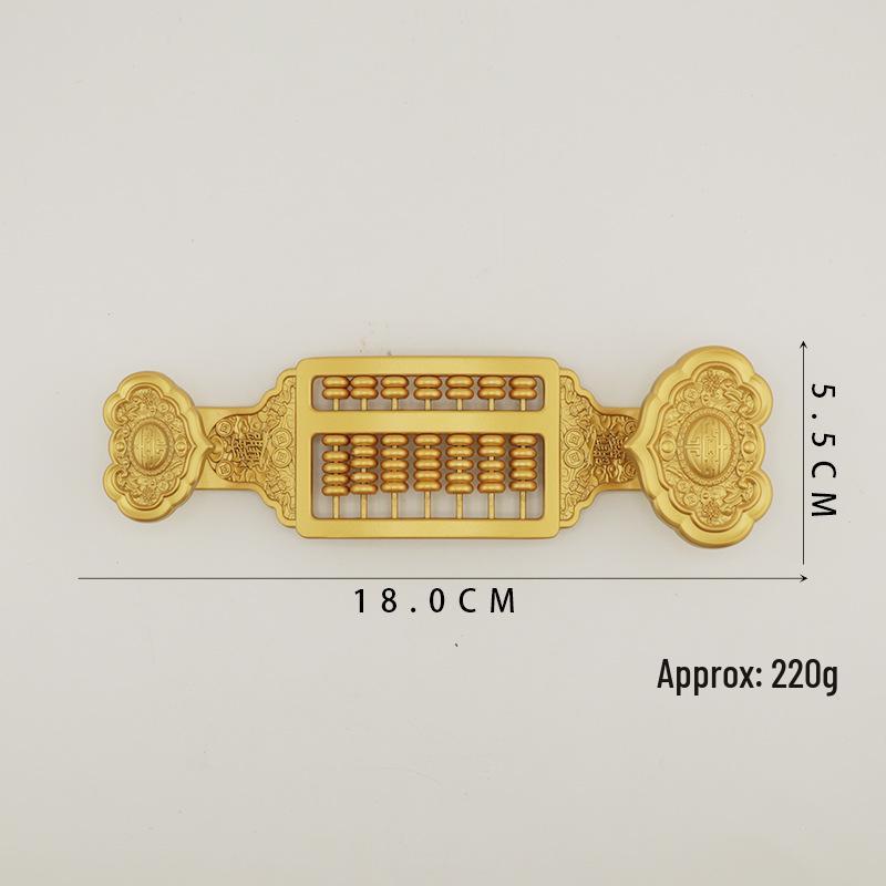 Brass Pixiu Ruyi Abacus Wealth-Attracting Home Office Desk Ornament