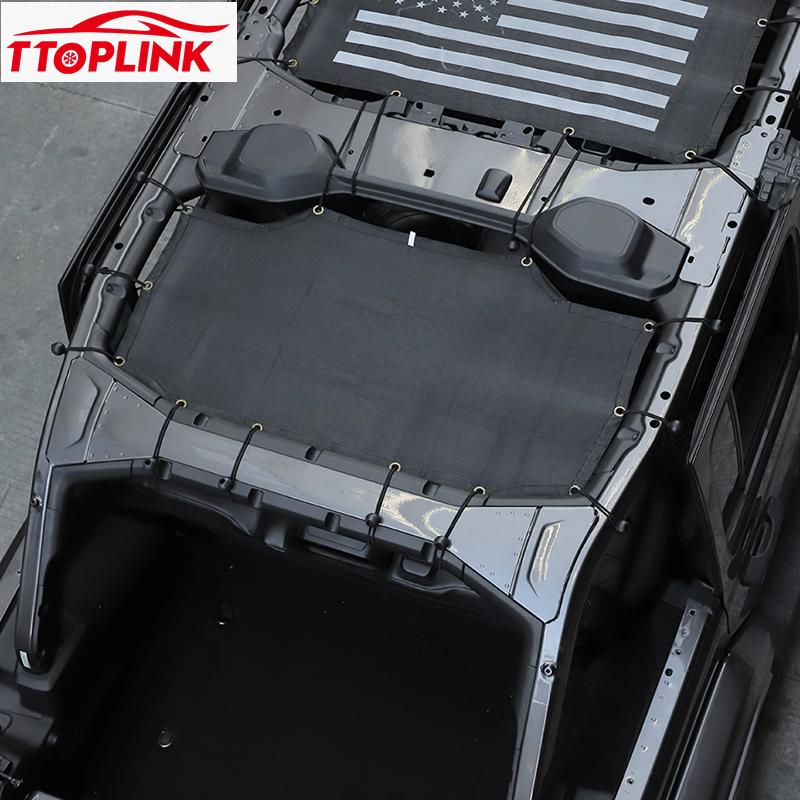 Car Roof Sunshade Sun Protection Thermal Insulation PVC Mesh Exterior Accessories Fit for Jeep Wrangler JL 2018 Up 4 Door