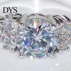 Gemstone Luxury Cubic Zirconia Inlaid Women Engagement Bride Wedding Party Ring Jewelry Gift