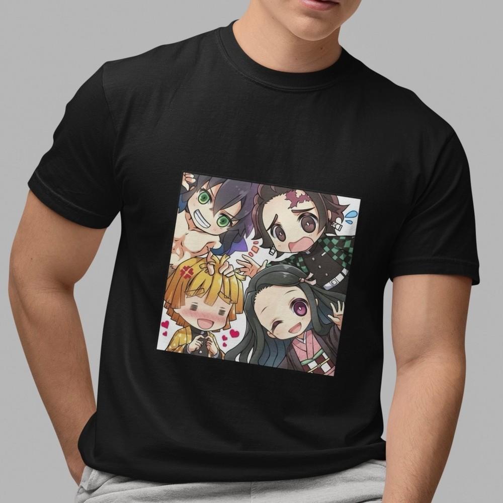 Demon Slayer T Shirt Tanjiro Nezuko Nezuko Zenitsu Inosuke Cute Chibi Anime Tee
