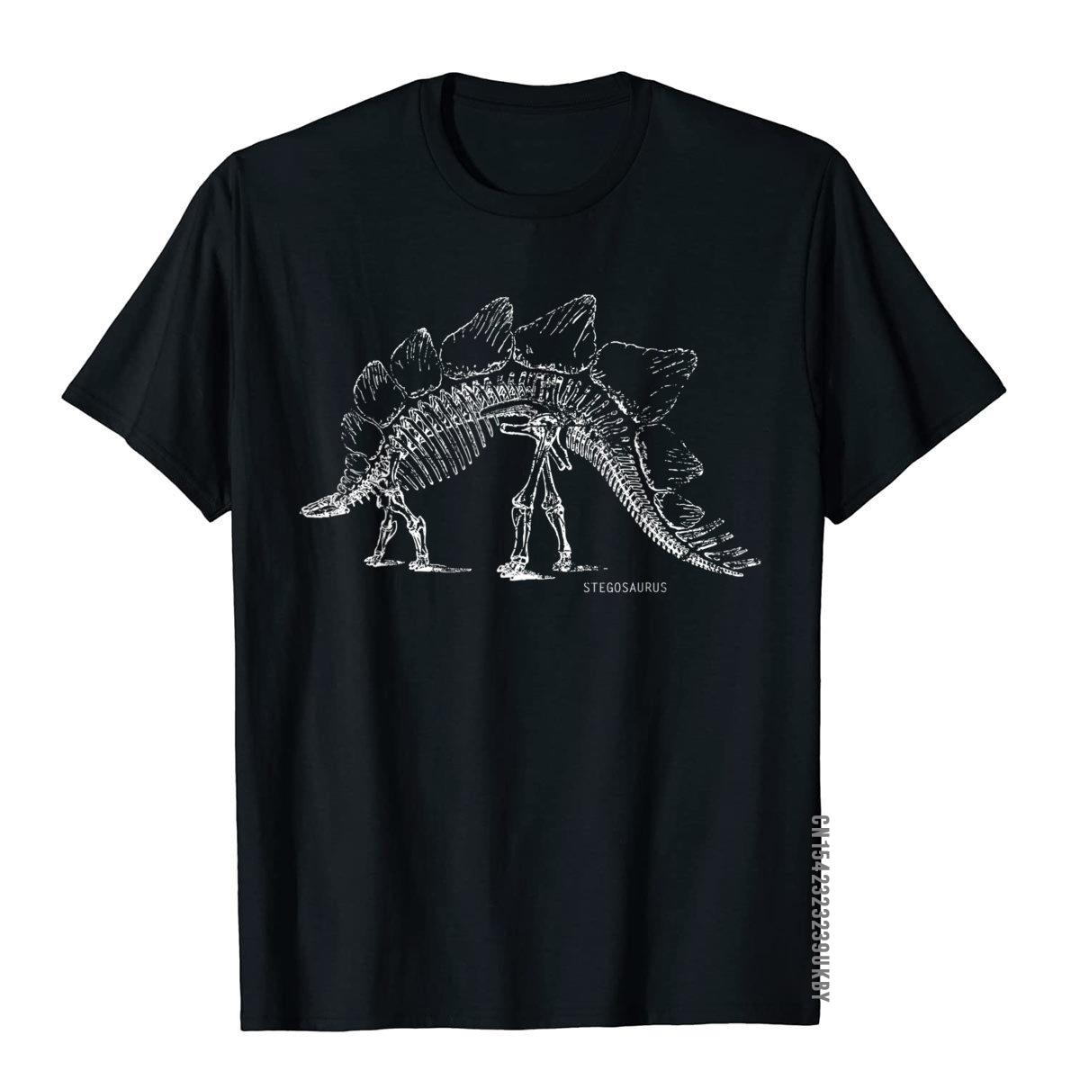

Stegosaurus Skeleton T Shirt Biology Gift Printed On Tops Shirts Cotton Men T Shirt Outdoor - Men s Summer Cotton Graphic Tee S разноцветный