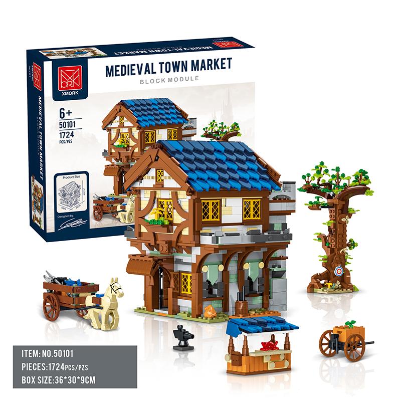 

Medieval Town Architecture Series Building Blocks Model Street View Sets MOC Modular City House Bricks Toys Gifts for Childrens