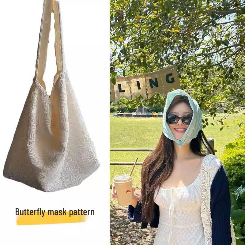 

Zhao Lusi Style Shoulder Bag: Women s Pastoral Lace Summer Tote