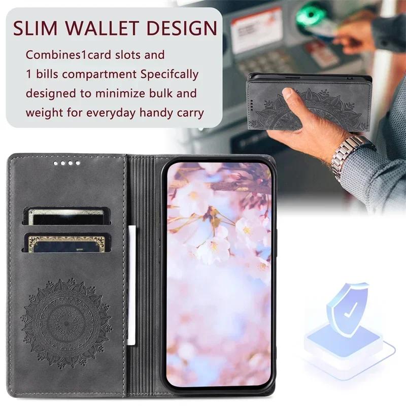 Totem Flower Magnetic Case for Motorola Moto G34 G04 G24 G84 G54 G14 E13 G73 G53 G Play Power 5G 2024 Wallet Leather Phone Case