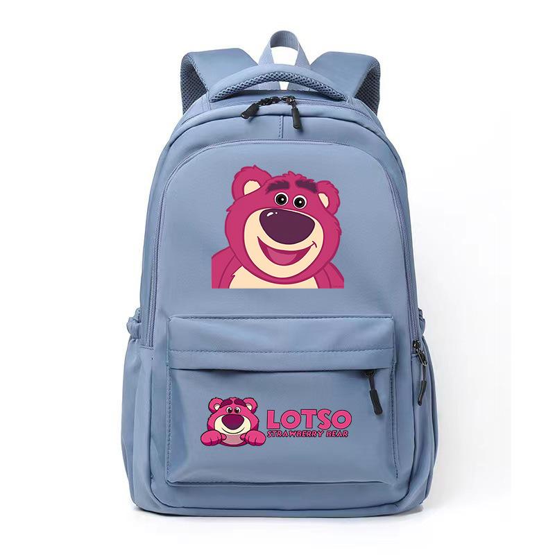 Cute Strawberry Bear Trend Backpack Men'S And Women'S Leisure Campus Student School Bag