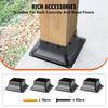 101.6x101.6mm Post Base 4Pcs, Internal 91x91mm Heavy Duty Powder-Coated Steel Post Bracket Fit for Standard Wood Post Anchor, Decking Post Base for