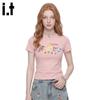 CHOCOOLATEit Women's Sweet Print Short Sleeve Slim Fit T-shirt