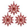 Three Dimensional Snowflake Hanging Ornaments 3Pcs Christmas Tree Snowflakes Ornaments, 10cm Glitter Plastic Glossy Electroplated Decorations