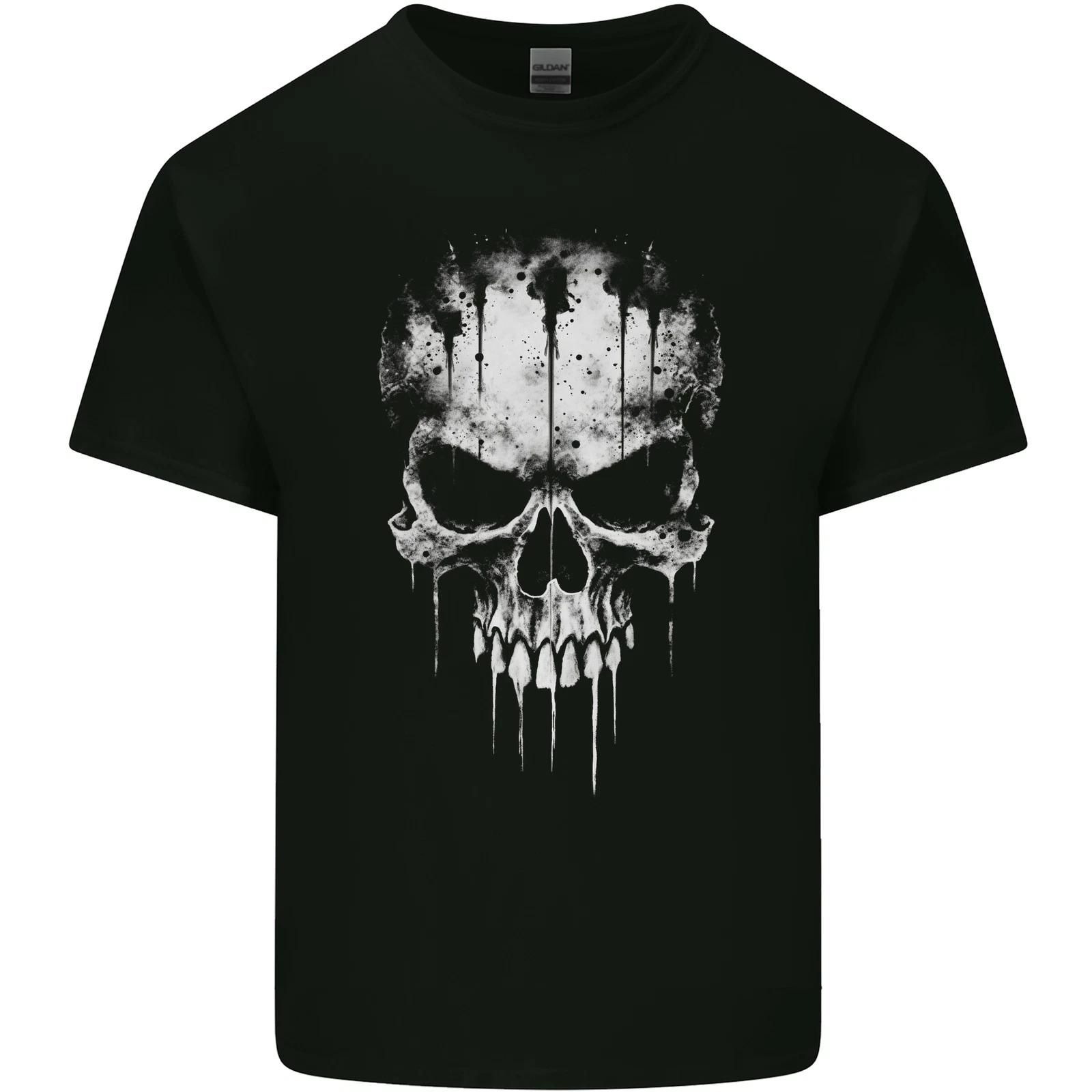 Dripping With Evil Skull Goth Gothic Heavy Metal Kids T-Shirt Childrens 2XL