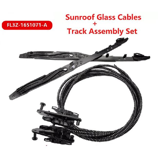 1Set Sunroof Glass Cables+Sunroof Track Assembly Kit FL3Z16502C22 FL3Z-1651071-A For Ford F-150 15-20 F250 F-350 F450 2017-2019