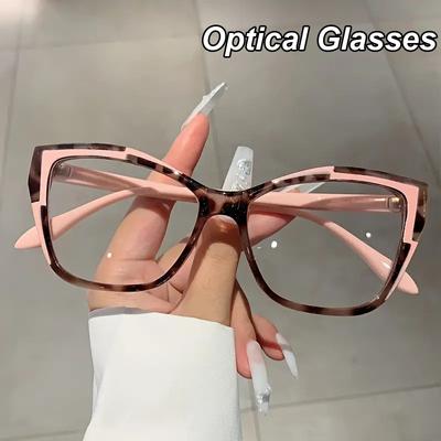 Women's Eyeglasses Optical Spectacle Blue Light Blocking Glasses Brand Designer Cat Eye Transparent Ladies Fashion Plain Eyewear