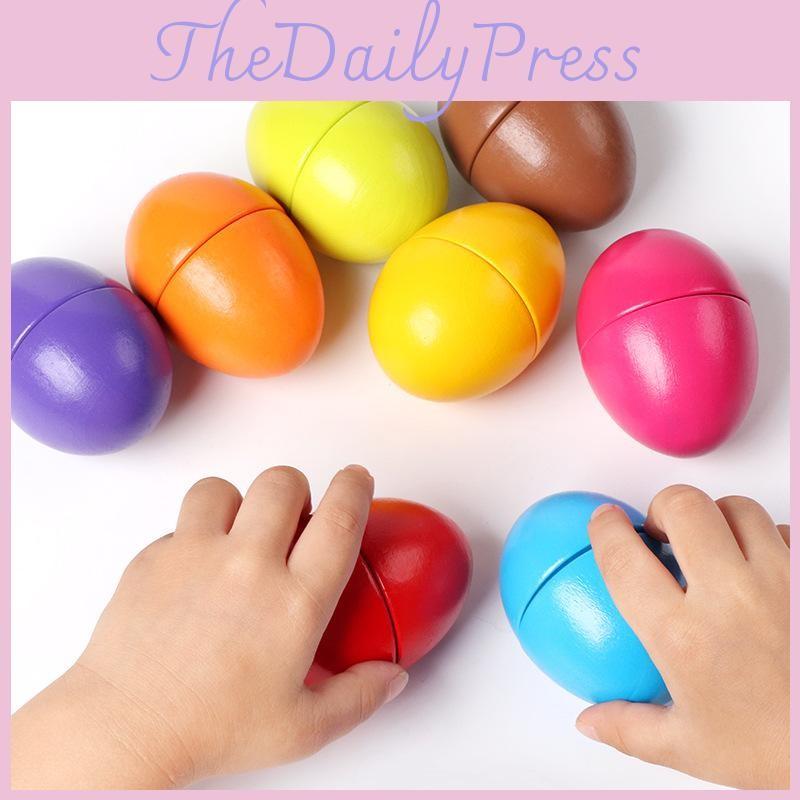 Educational Egg Wooden Shape Matching Toy For Brain Development Skills Cognitive