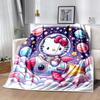 1pc Hello Kitty's Cosmic Adventure Blanket,Living Room, Travel, Camping, Car Blankets, Beach, Office Naps, Seasonal Universal Cartoon Throw Blanket Fo