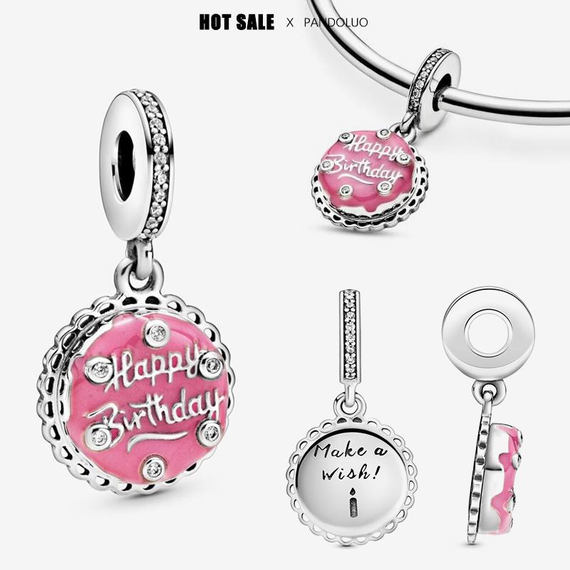 New In Copper Love Pendant Red Pink Blue Fit Pandach Original Diy Bracelets Charm Beads Party Fashion Birthday Gifts Jewelry