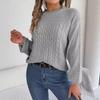 Vintage Herbst Winter Strickwaren Cardigan Locker Langarm O-Ausschnitt Einfarbig Pullover Oberteil