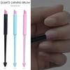 3 Stück Nail Art Schieber Quarz Kopf Schrubbstein Nagelhautstäbchen Stift 2-Wege Dreieck Löffel Nagelhautschieber Pediküre Pflege Maniküre Werkzeuge