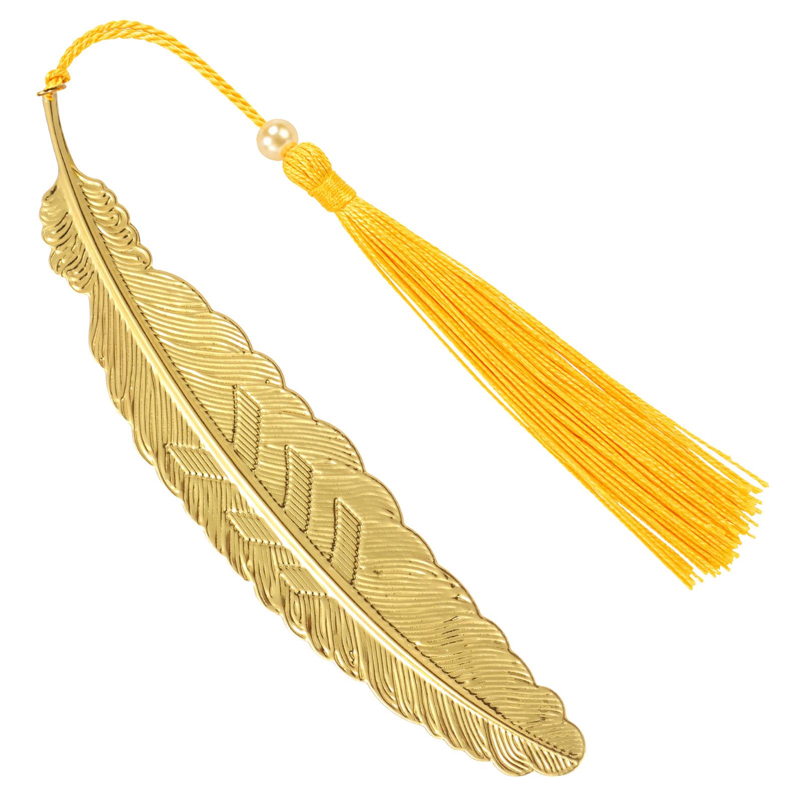 Retro Metal Feather Bookmark Ins Ethnic Style Bookmark DIY Handmade Feather Pendants Bookmark Student Gifts Reading Accessories