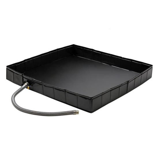 Outdoor Shower Base with Detachable Drain Pipe Foldable Waterproof PVC Outdoor Camping Beach RV Shower Pan Floor Stall