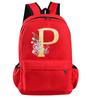 26 English Letters Cosplay Canvas Red Backpack Children Schoolbag Travel Bag Back To School Bookbag for Kids