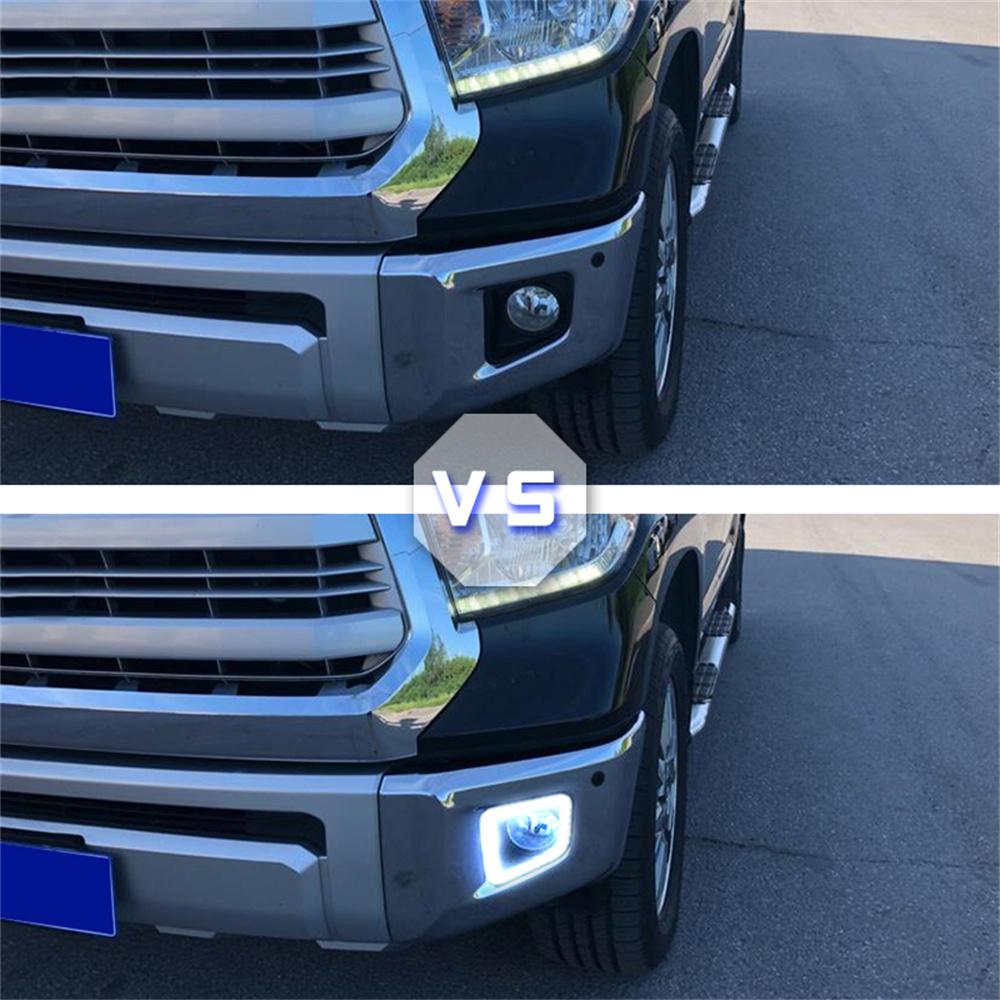 Dual Color Amber Indicator White DRL Fog Lights Kit For Toyota Tundra 2014-2020