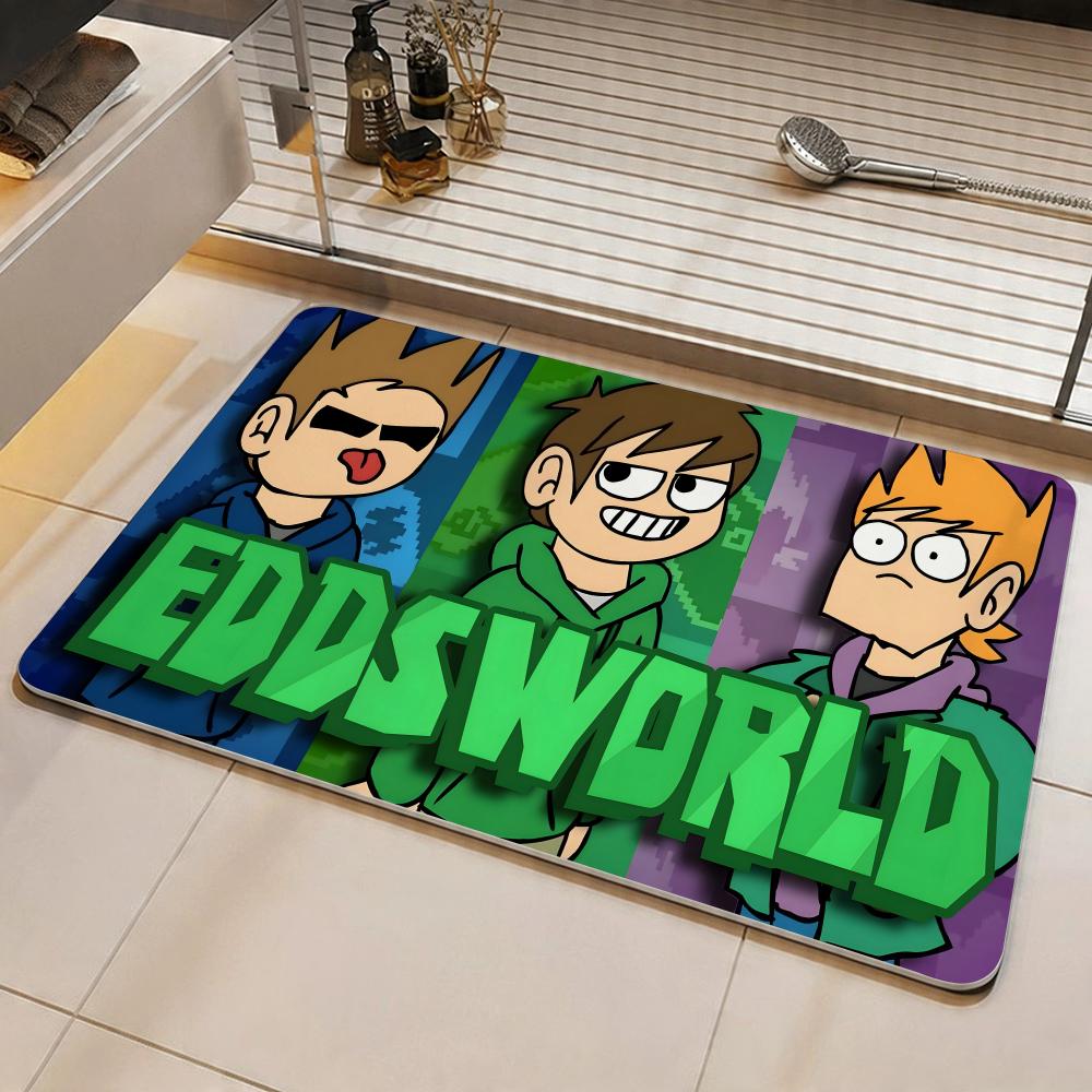Cartoon E-Eddsworld Floor Mat Eco Diatomite Antibacterial Odor-Resistant Floor Mat & Drain Pad for Kitchen & Bathroom