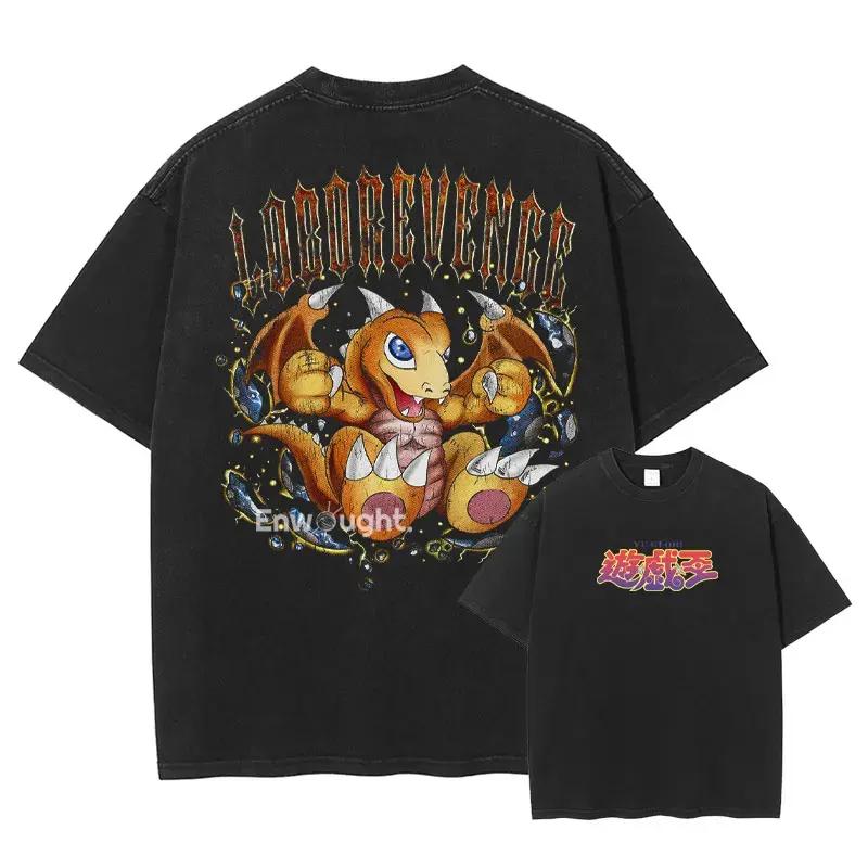 

Yu Gi Oh T Shirt Anime Manga Vintage Washed Tees Tops Summer Oversized Short Sleeve Cotton T-shirt Man Unisex Casual Streetwear S