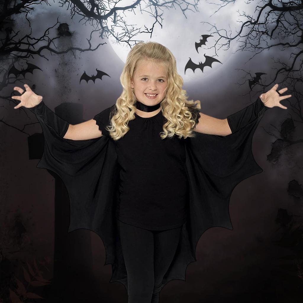Moerstar Bat Costume, Halloween Cosplay for Kids, Includes Cape and Eye Mask, Vampire-Style Batman Costume for Kids, Perfect for Halloween Parties,