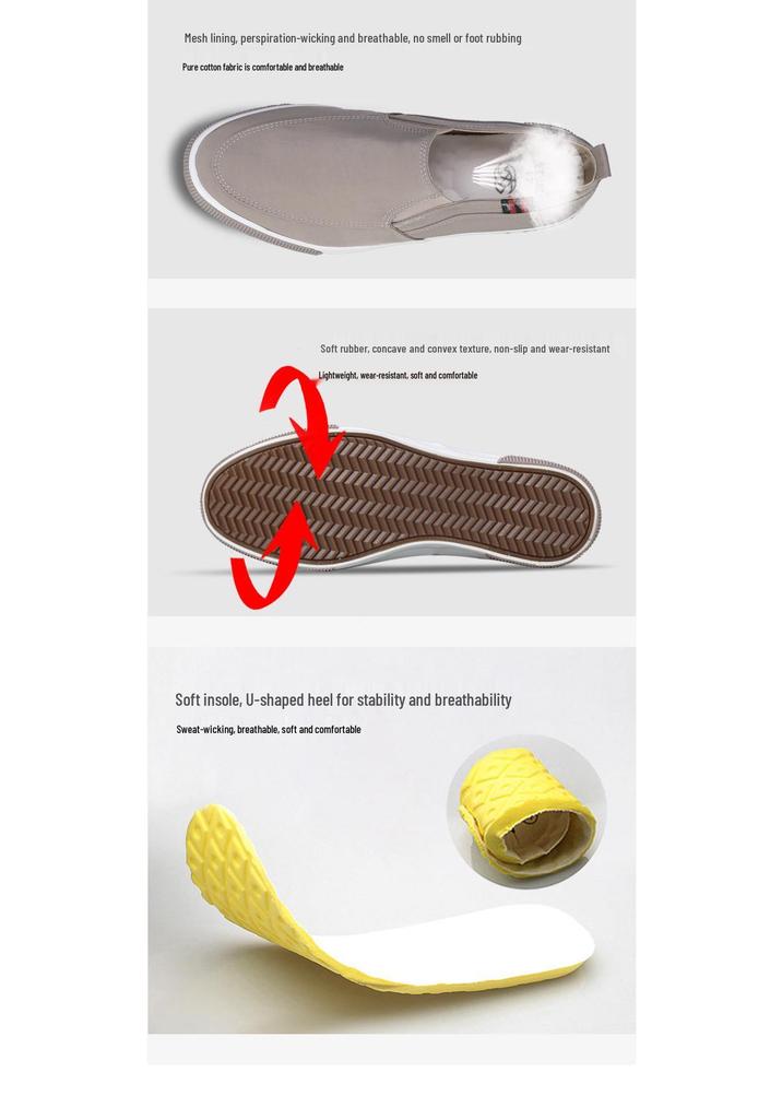 Spring Men's Breathable Slip-on Canvas Shoes - Casual Low-top Fashion for Daily Wear