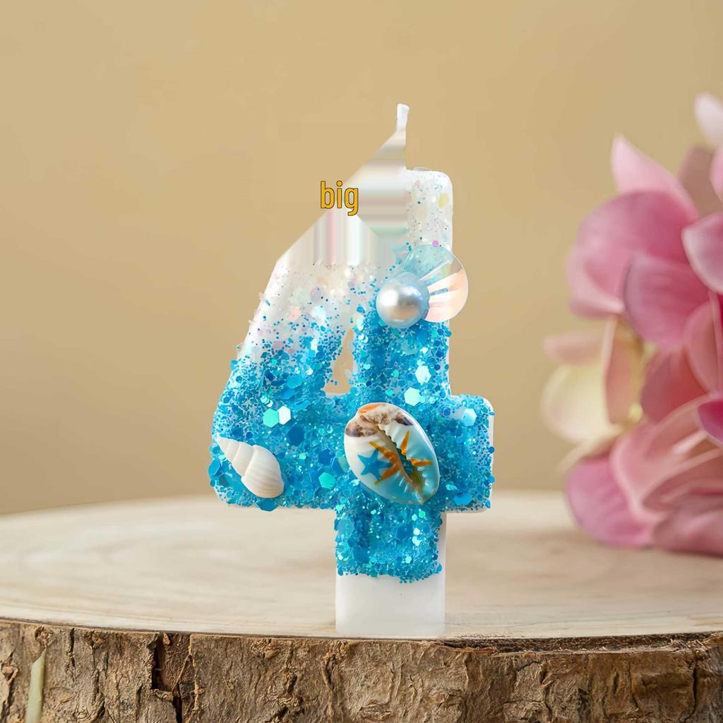 TEMU Xiyin Ocean-Themed Starfish & Conch Birthday Candles (Numbers 0-9) Cake Decorations