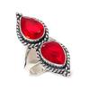 Natural Garnet Gemstone Handmade 925 Sterling Silver Jewelry Ring Size 8 ETC-13966
