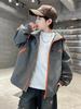 Boys' Trendy Hooded Windbreaker for Medium & Large Children - 2026 Spring/Autumn Fashion Jacket