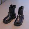 British Style Girl Winter Boots Simple Classic Children Fashion Boots Black Brown Versatile Kids Cotton Boots Round-toe Zipper