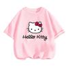 2026Boys Clothes Hello Kitty Sanrio Kawaii Cartoon Daily Wear Comfortable and Loose Childrens and Parents Clothing Tshirt