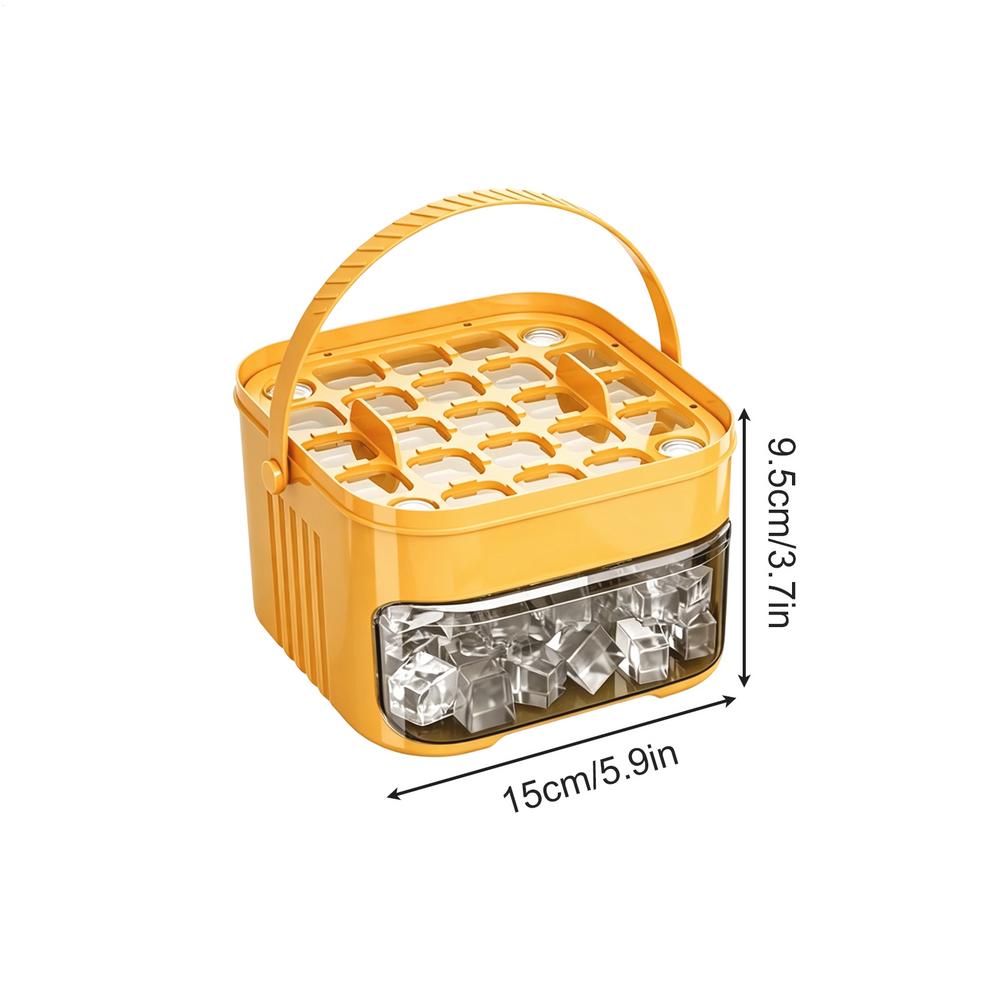 Ice Molds Double Layer Ice Cube Tray With Lid And Bin Pull-Out Ice Drawer With Portable Handle Large Capacity Ice Cubes Tray