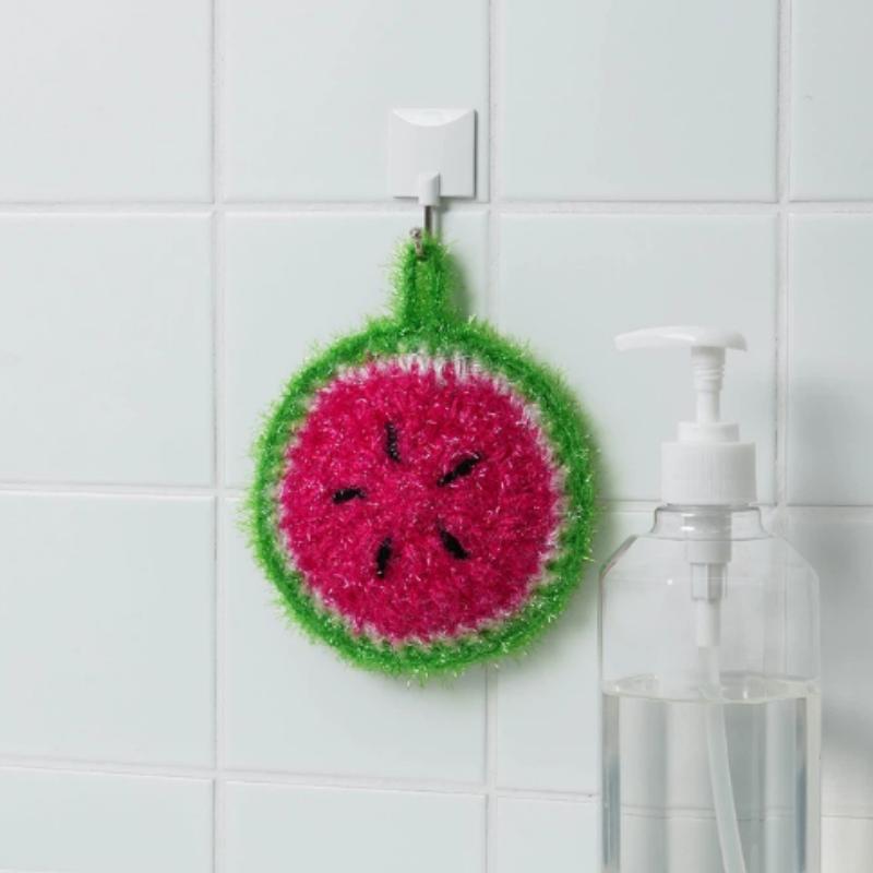 Éponge à vaisselle au crochet en forme de fruit
