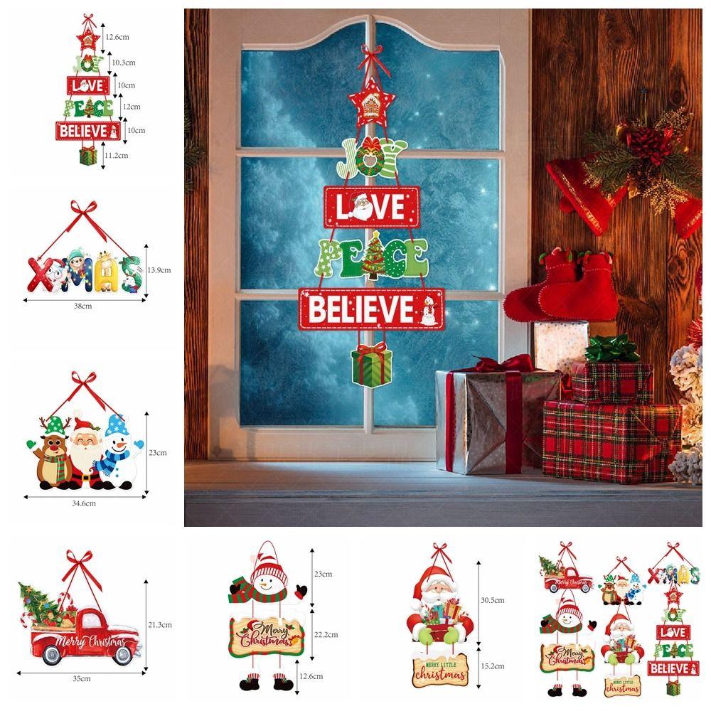 Paper Craft Christmas Door Hanger Oranments With Rope Christmas Party Supplies New Year