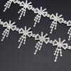 5Yards Rhinestone Chain Trim Fringe Tassel Crystal Shining Accessories DIY Wedding Decoration Gift Bow Shape Rhinestone Ribbon