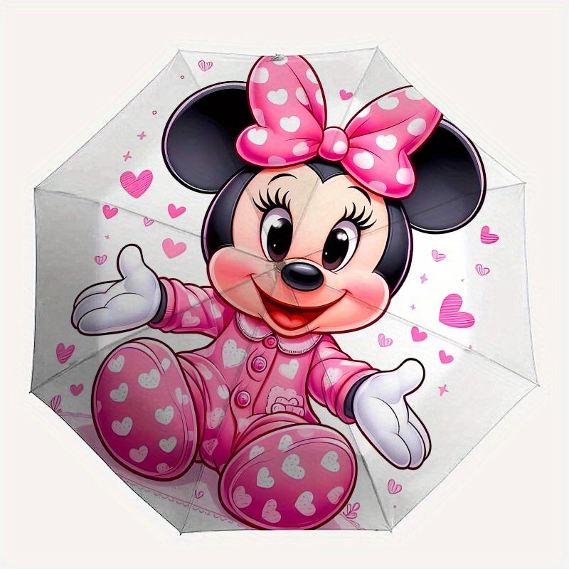 

Disney Minnie Mouse Manual Opening and Closing Umbrella -8-Rib Reinforced Folding Design, Lightweight