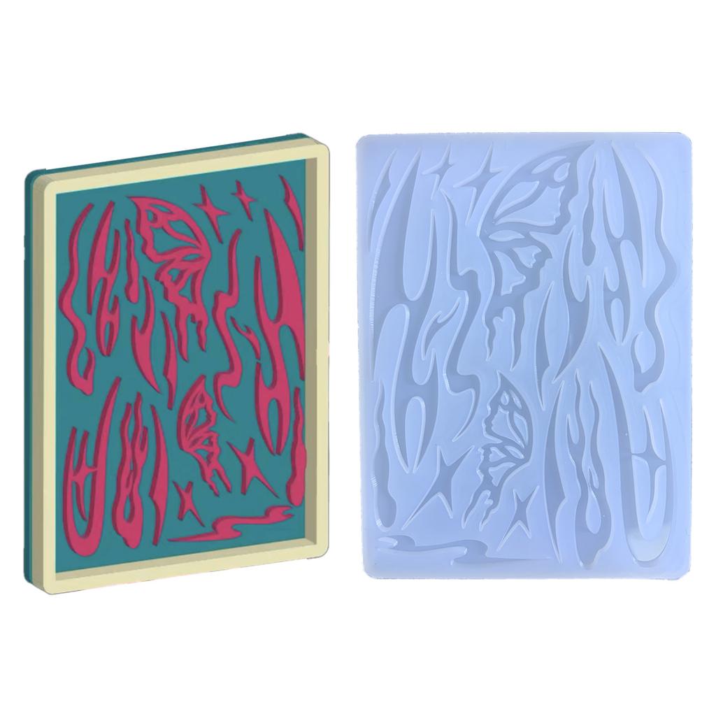 Butterfly Loves Flame Quicksand Silicone Mold Epoxy Resin Mold Pendant Photo Frame Edge Decoration Diy Craft Making