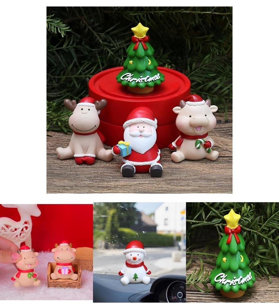 High-quality Resin Christmas Ornament Santa Claus Deer Winter Decoration Gift