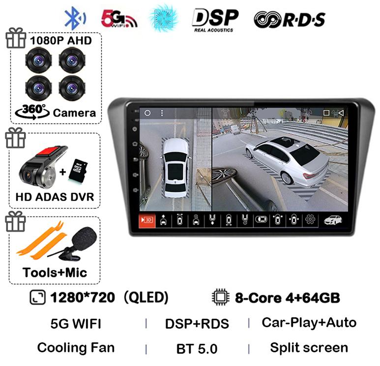 Android 14 Auto Carplay WIFI+4G For Peugeot 408 2014 2015 2016 2017 2018 GPS Car Radio Multimedia Video Player Stereo 360 Camera