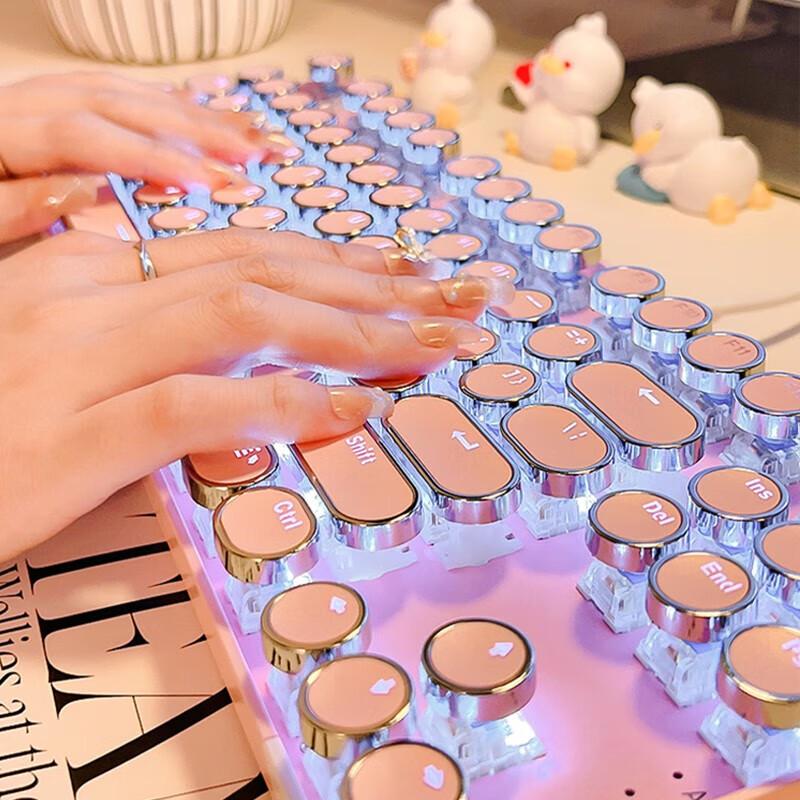 Qianxingzhe 912 Clavier Mécanique Filaire Steampunk