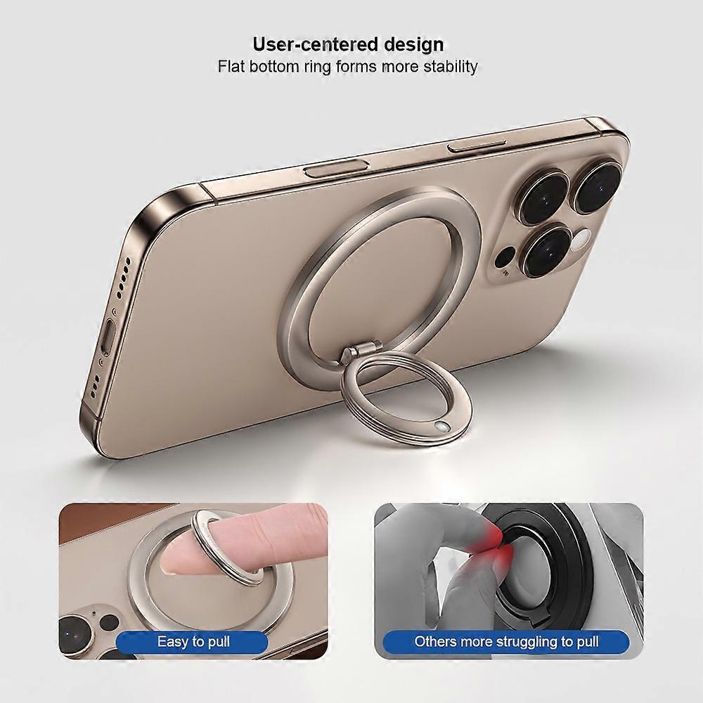 AS XUNDD XDHO-060 Magnetic Phone Ring Holder Portable Ring Grip Stand Adjustable Kickstand - Black Less
