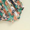 Baby Summer Outfits Letter Print Short Sleeve Round Neck Romper with Hat/Car Pattern Shorts and Headband Outfit
