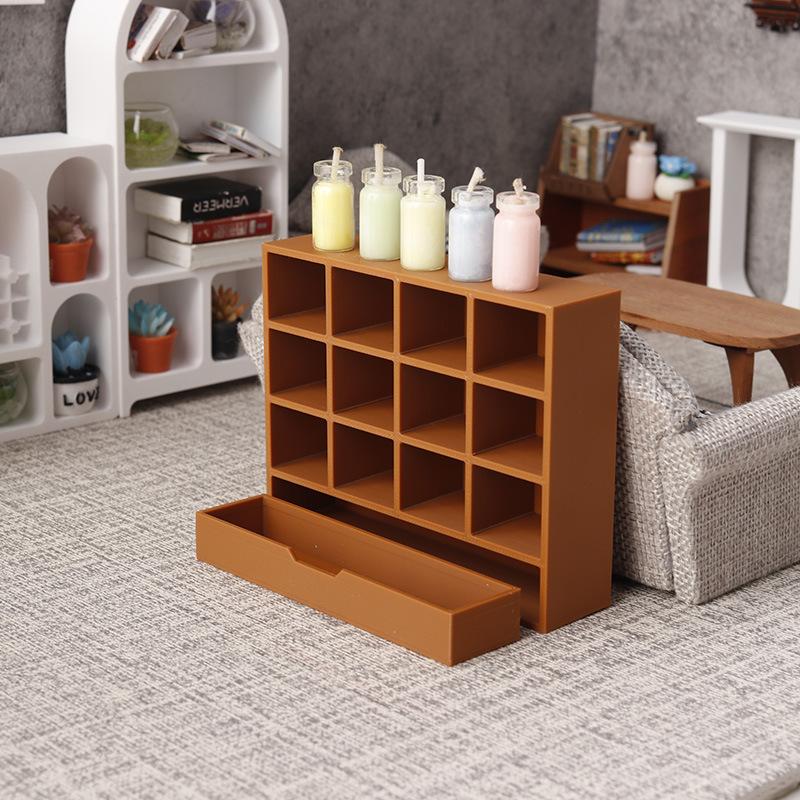 Miniature Dollhouse Furniture - 1/12 Simulation Storage Cabinet; Display Rack Model Accessories