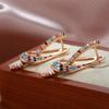 Fashion  Rose Gold Color Dangle Earrings For Women Unusual Colorful Natural Zircon Accessories Daily Fine Jewelry