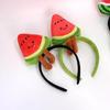Makeup Hair Headband with Plush Watermelon Accent Soft Costume Accessory Face Washing Hair Hoop for Kids Adults and Event
